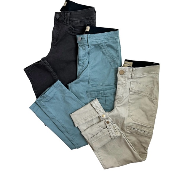 DEMOCRACY Women’s Ab Solutions Pants Bundle of Three Cargo/Roll Snap Hem(1) 4